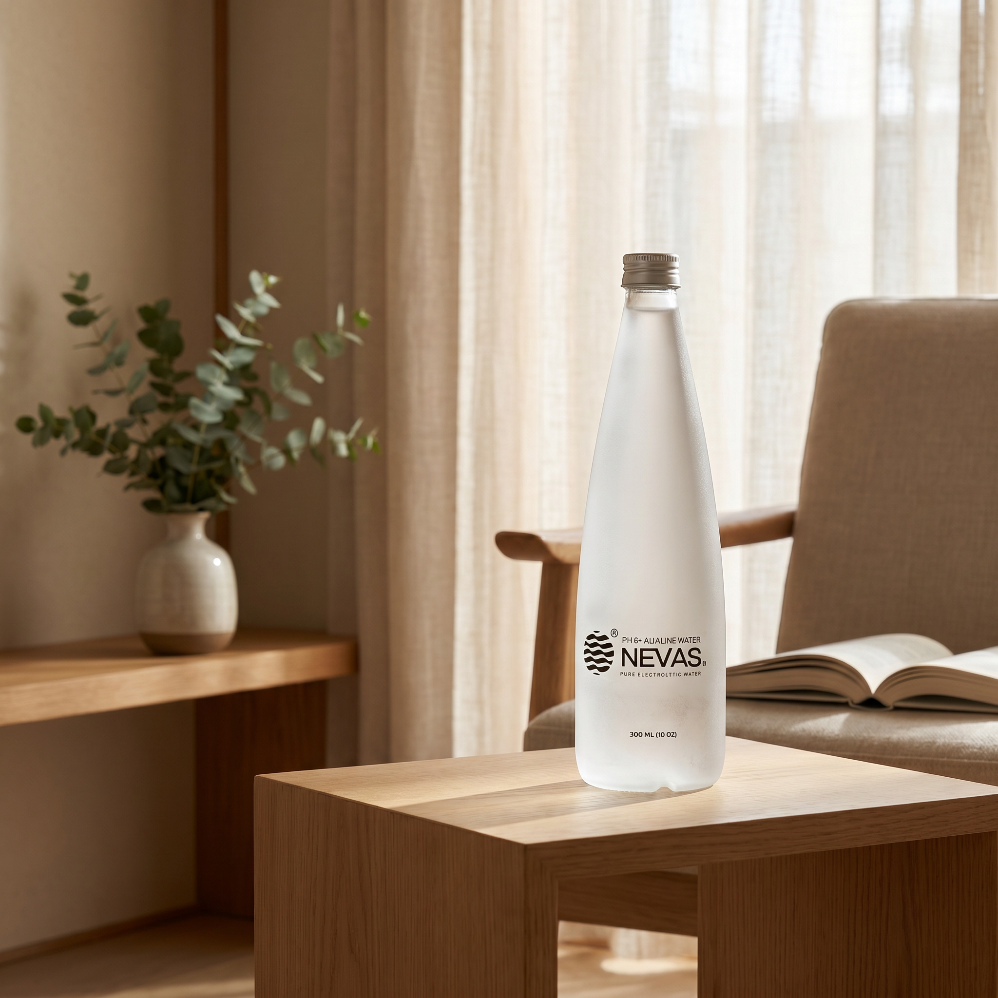 300ML ALKALINE WATER IN GLASS BOTTLE